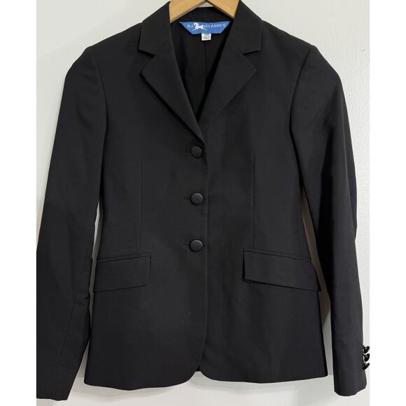 RJ Classics Black Sport Coat Blazer Riding Equestrian Show Coat Girls Youth 14R - Picture 1 of 2